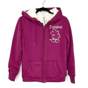 Disney Parks Mickey Mouse Faux Fur Lined Zip Sweatshirt Hoodie